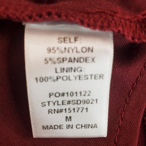 LE LIS COLLECTION SZ M Red Wine Asymmetrical Ruffled Sexy Dress - Picture 12 of 13